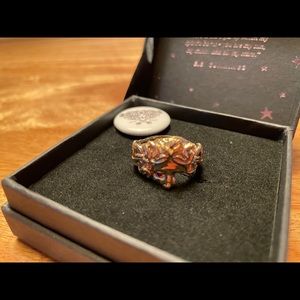 Sofia Zakia - Medusa Veil 14k y gold ring w/ruby